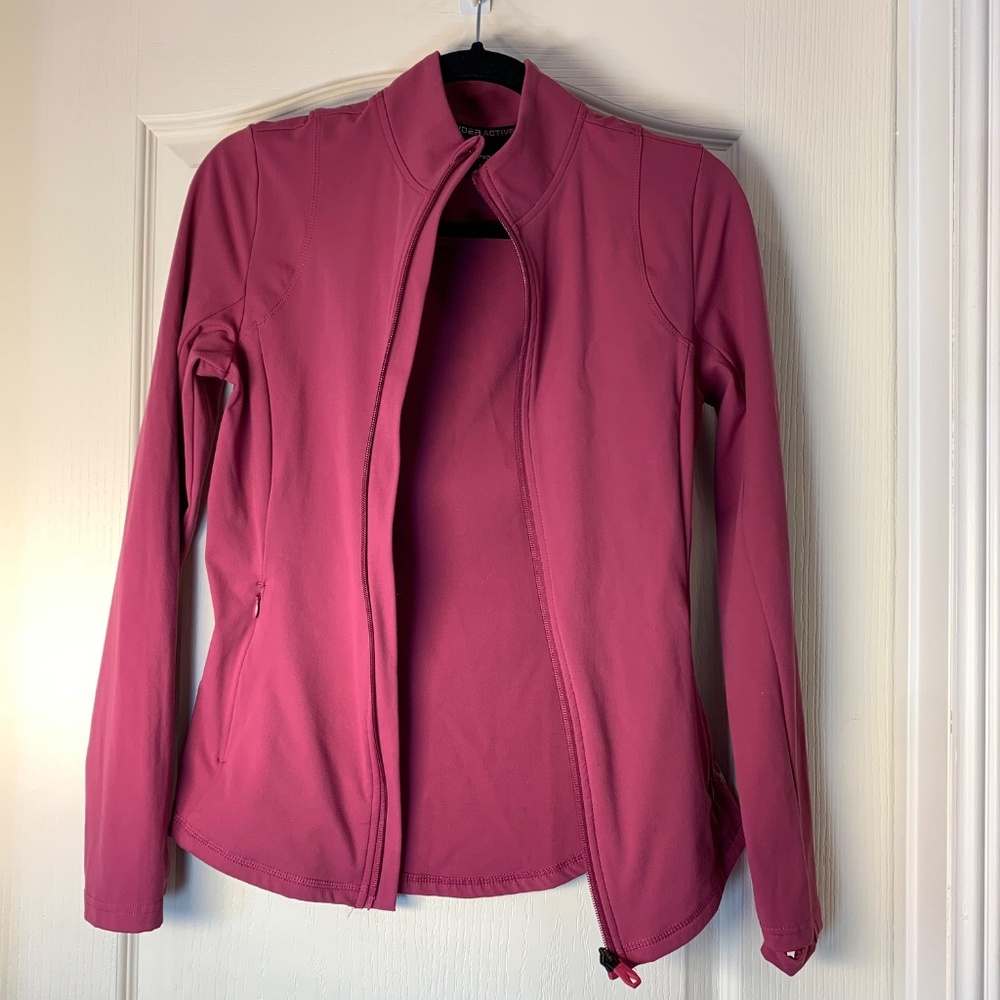 Spyder Active Women's Athletic Zip Jacket Pink Magenta‎ S Thumbholes Reflective